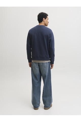 Jack & Jones Erkek Gögüs Baskili Regular Fit Bisiklet Yaka Sweatshirt - Rush - 12298426 Lacivert