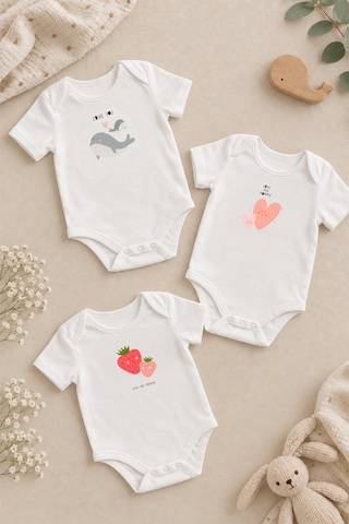 Luppinos Love You Mom 3lü %100 Pamuk Dijital Baskılı Bebek Body Set 2 Beyaz - Pembe Luppinos Love You Mom 3lü %100 Pamuk Dijital Baskılı Bebek Body Set 2 Beyaz - Pembe