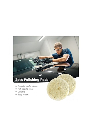 Skycity 2 Adet 4 İnç Koyun Yünü Parlatmadiski - Otomobil Cila Ve Parlatma İçin Tek Yüzlü Paspas