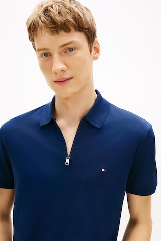 Tommy Hilfiger Interlock Zıp Reg Polo Erkek Mavi Polo - Mw0mw42758