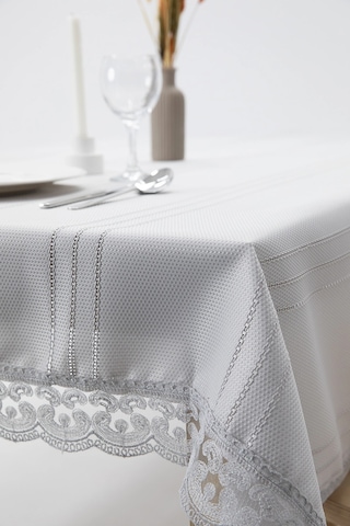 Defne Leke Tutmaz Masa Örtüsü 160x220 - Gri Gri