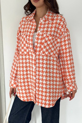 Kazayağı Gömlek Turuncu Turuncu