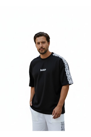 Hoodraze Tşört Oversize Siyah