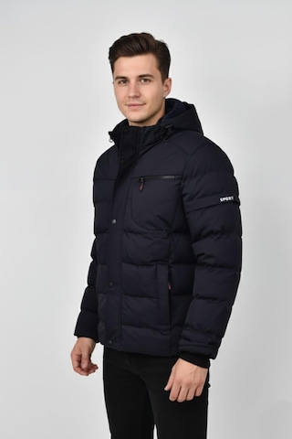 Erkek Kapüşonlu İç Kürklü Spor Mont 99528 Bgl-st04880 Lacivert