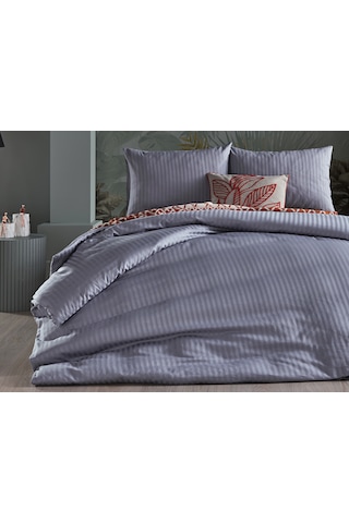 Doqu Home Saten Artline Çift Kişilik Nevresim Takımı - Gri