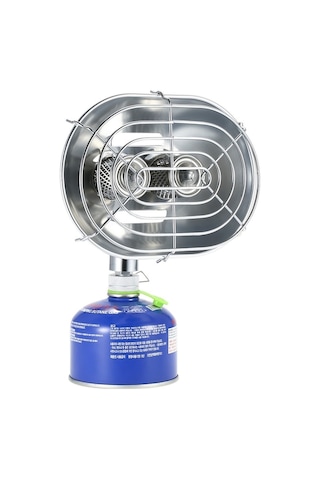 Tongxida Çift Kafa Kızılötesi Isıtıcı - Kamp Ve Gaz Isıtma Sobası - H22 Gümüş