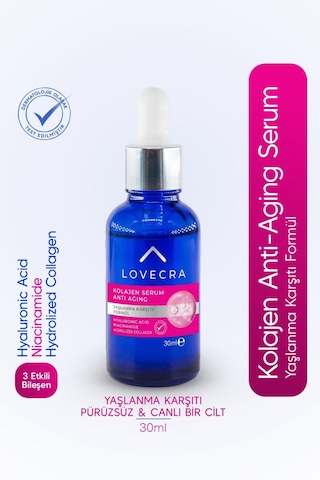 3 Etkili Kolajen Serum Niacinamide Hyaluronic Acid Nemlendirici Yaşlanma Karşıtı Cilt Serumu 30ml