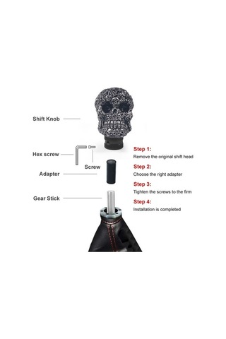 Wondernest Araba Kafatası Manuel Vites Kolu Dişli Kafası Siyah Model Siyah