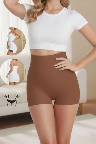 Mistirik Gretola Model Toparlayıcı Sıkılaştırıcı Yüksek Bel Lazer Boxer Korse Kahve Renk