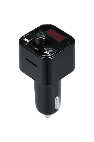 Symbee Siyah Araç Fm Verici: Bluetooth 5.0免提 Arama, Mp3/wav Müzik Çalar, Çift Usb Telefon Şarj Cihazı