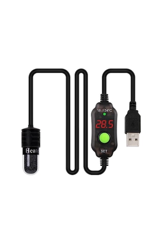 Eastmeeetwest--mini Akvaryum Balık Tankı Isıtıcı Dijital Ekran Kaplumbağa Tankı Led Isıtma Çubuğu