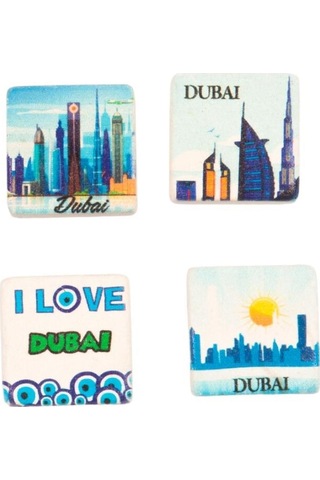 Dubai Temalı Dörtlü Taş Magnet