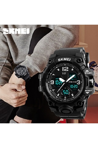 Anı Güzellik Erkeklerin Büyük Su Geçirmez Elektronik Saati, Moda Çok Fonksiyonlu Açık Hava Spor Saatleri, Spor Saati, Öğrenci Saati 1155b Siyah. Çok Renkli