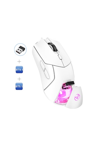 Mufunye Hxsj T40 Kablosuz Oyun Faresi: 4000dpı, Rgb Aydınlatma, Uzun Pil Ömrü, 3 Modlu Bt5.1 Ve 2.4g Bağlantı 001