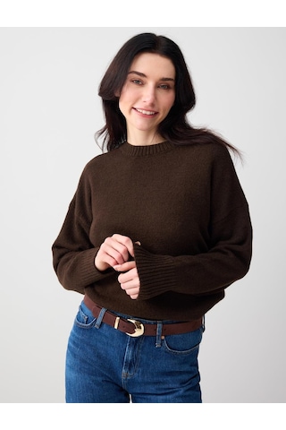 Jimmy Key Jimmy Key Kahverengi Uzun Kollu Bisiklet Yaka Triko Kazak 5ww135664800
