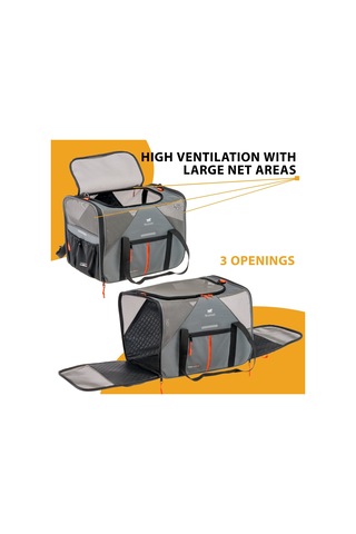 Ferplast Voyager 450 Kumaş Taşıma Çantası - Gri Max.15kg 50cm