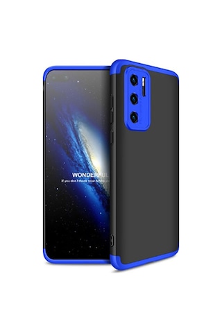 Huawei P40 Pro Kılıf Zore Ays Kapak Siyah-Mavi