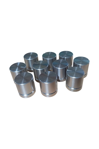 10 Adet Alüminyum Ses Kontrol Gümüş Pot Başlığı 20x22mm 6mm D Tip Mile Uygun