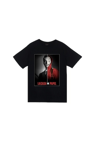 Stoned&Fame La Casa De Papel Baskılı -t-shirt SIYAH