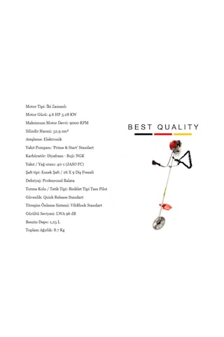 Silen C-52  3.2 KW 4.6 HP Yan Tırpan Lüks Bahçıvan Seti