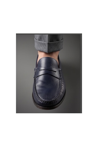 Crc Ayakkabı %100 Hakiki Deri Rugan Erkek Loafer - El İşçiliği Premium Klasik Ayakkabı - Burgundy Patent Lacivert