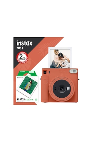 Fujifilm Instax SQ1 Terracotta Fotoğraf Makinesi + 10'lu Kare Film Turuncu