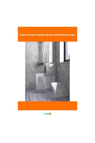 Gri Mermer Desen Su Geçirmez Kendinden Yapışkanlı Duvar Sticker 30x30 Cm Çok Renkli