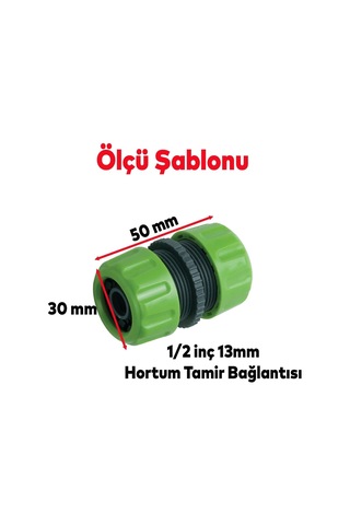 Hortum Bağlantı Ekleme Aparatı Eki Bahçe Sulama Patlak Kesik Yırtık Tamir Adaptörü1/2