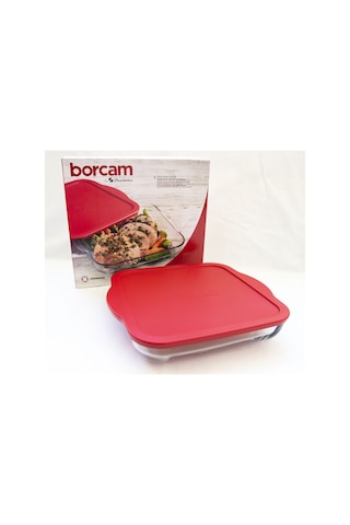 Paşabahçe 59024 Silikon Kapaklı Kare Borcam Tepsi