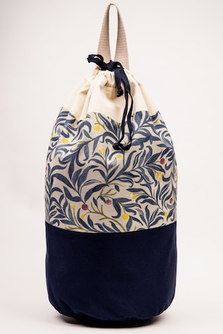 Fabric Craft Bag Sırt Çantası Büyük Boy Unisex Duck Kumaş Günlük Spor Seyahat Çantası Lacivert - Krem