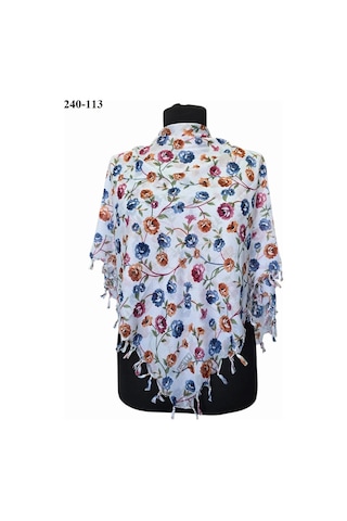 Dolce Cotton Desenli Sökme Boncuklu Eşarp 240-113 Çok Renkli