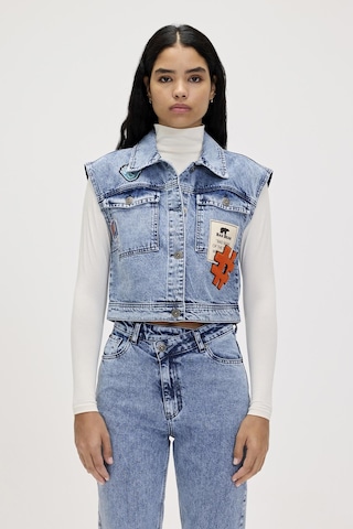 Joanne Blue Kadın Denim Yelek Mavi