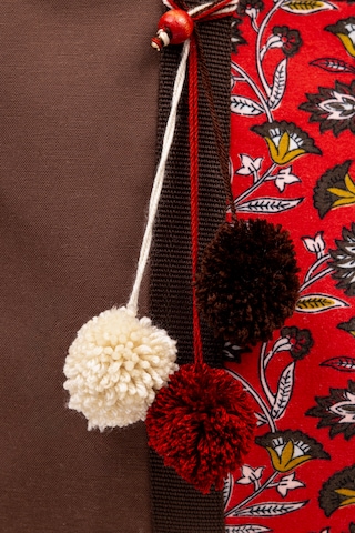 Fabric Craft Bag Omuz Çantası Kadın Duck Kumaş Desenli Büyük Boy Günlük Çanta Bordo - Kahverengi