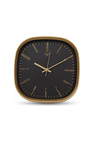 Galaxy Premium Serisi Abs Kasa Duvar Saati Oval 30 Cm Gold-siyah Klasik Kadran Çok Renkli