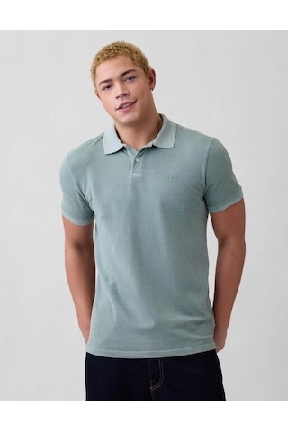 Gap Logo Pike Polo Yaka T-shirt 586306043 Kısa Kol Tişört Erkek T-shirt Yeşil