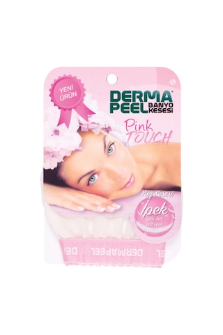 Dermapeel Doğal İpek Banyo Kesesi Pink Touch Yüz Kesesi Krem