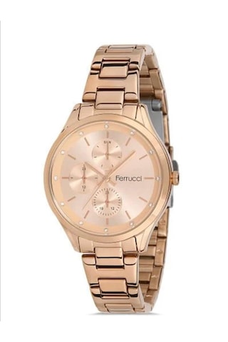 Ferrucci Fc.49156 Rosegold Çelik Kadın Kol Saat+nazarlıklı Set