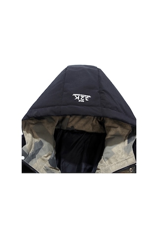 Kalın Kışlık Pamuklu Trend Kapüşonlu Rüzgar Geçirmez Erkek Mont 001