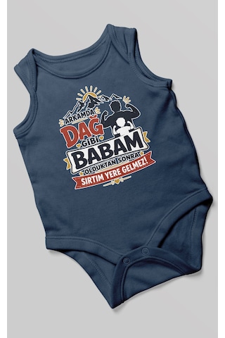 Morivokids Babaya Özel Sıfır Kollu Bebek Zıbını %100 Pamuk Zbn209-sk Lacivert