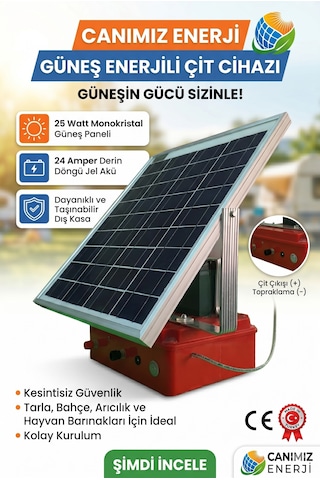 Güneş Enerjili Elektrikli Çit Cihazı - Akülü Solar Domuz Ve Ayı Savar Çit Makinesi Güneş Enerjili Elektrikli Çit Cihazı - Akülü Solar Domuz Ve Ayı Savar Çit Makinesi