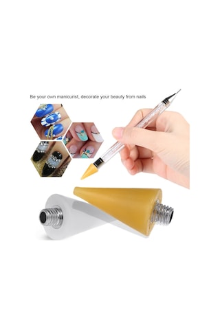 Wineen Nail Art Dot Diamond Değiştirilebilir Kalem Başlığı Beyaz