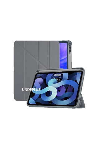 İpad Pro 11 2. Nesil İle Uyumlu Kılıf Kalem Bölmeli Trifolding Case A2228 A2068 A2230 A2231 Koyu Gri Arka Kapak