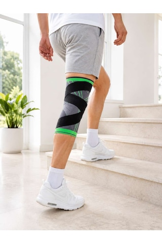 Sporcu Dizliği Çapraz Bant Destekli Nefes Alabilen Esnek Örme Dizlik Diğer