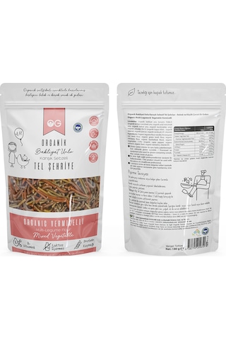 OG natural Organik Karışık Sebzeli Bakliyat Unlu Tel Şehriye 180 Gr +6 Ay