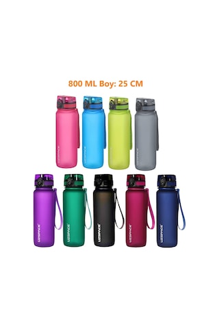 Uzspace 800 ML Yeni Ebat Boy 25 CM Tritan Su Matarası Bpa