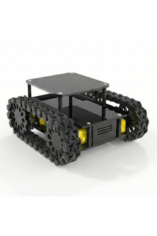 Arduino Uyumlu 4wd Black Mamba Robot Platformu - Palet Tekerlekli Tank Şasesi - Arazi Robot Kiti