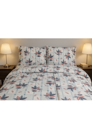 Brillant Nevresim Takımı Çiçekli Mavi & Kırmızı Çiçekli