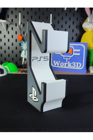 Ps5 Dualsense Çift Oyun Kolu Standı 3d Baskı Masaüstü Tutucu Siyah - Beyaz