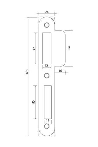 Hafele Düz Kilit Karşılığı, Gümüş Renkli