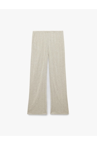 Koton Beli Lastikli Dokulu Uzun Pijama Altı Bej Melanj 7wlk40111mk